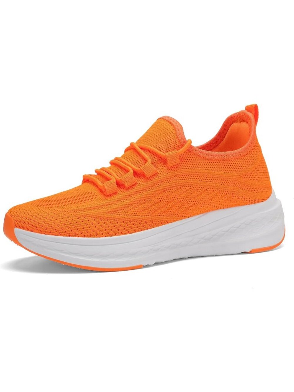 Women's Orange Breathable Lightweight Walking Non Slip Fashion Casual Sneaker